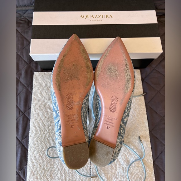 Aquazzura Denim pointy flats with metal heel detail - Picture 4 of 6
